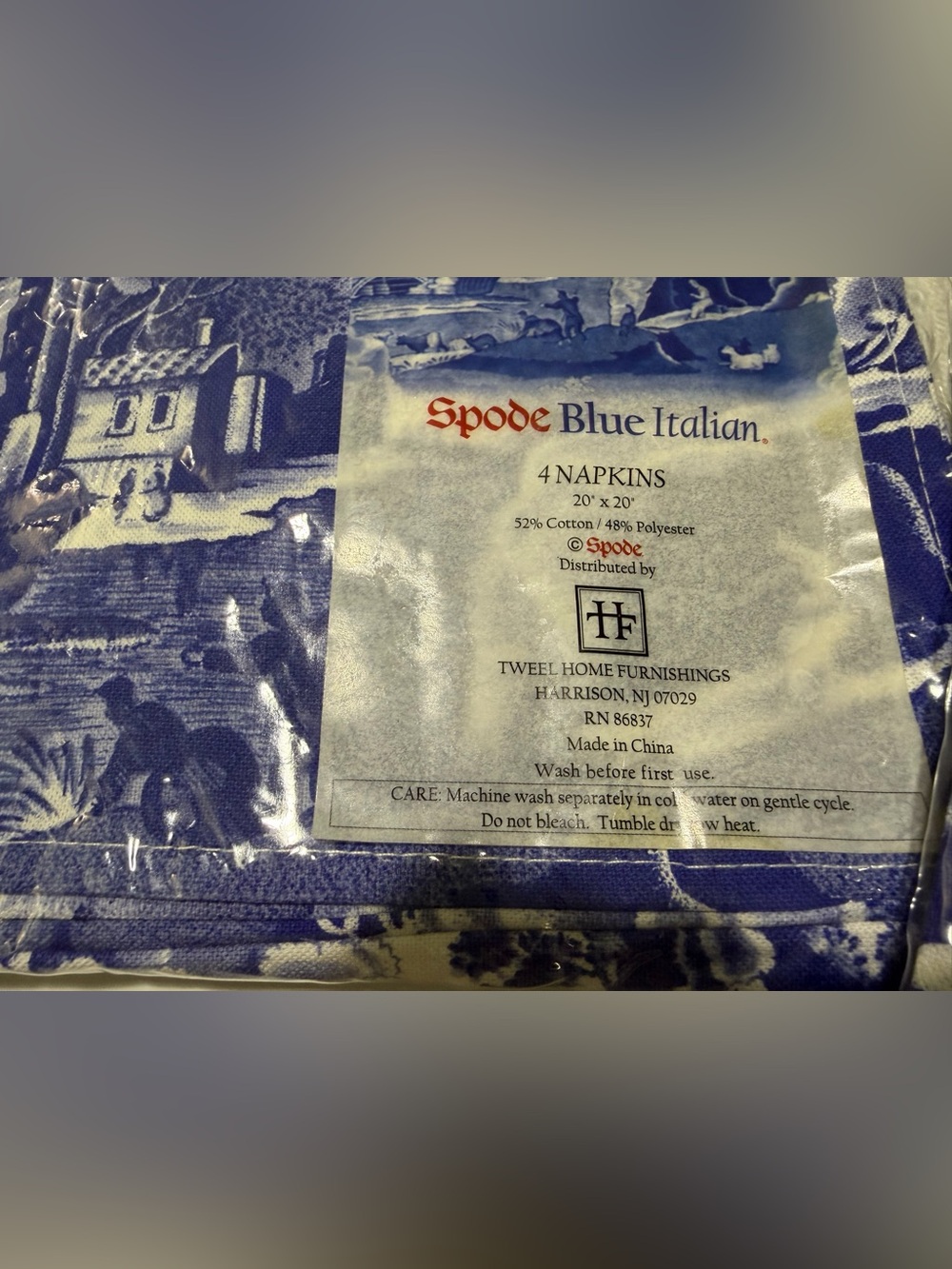 NWT Spode Blue Italian 12 cloth napkins